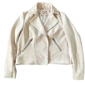 PHILOSOPHY Vegan Suede Leather Jacket in Blush Size: Petite small